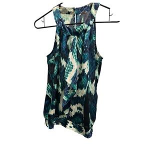 Worthington Blue and Green Patterned Blouse size S